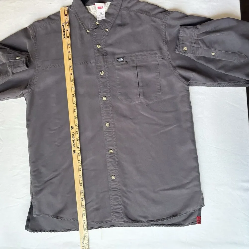 The North Face Button Up Shirt Mens Medium Gray Hiking Outdoor Utility Modal